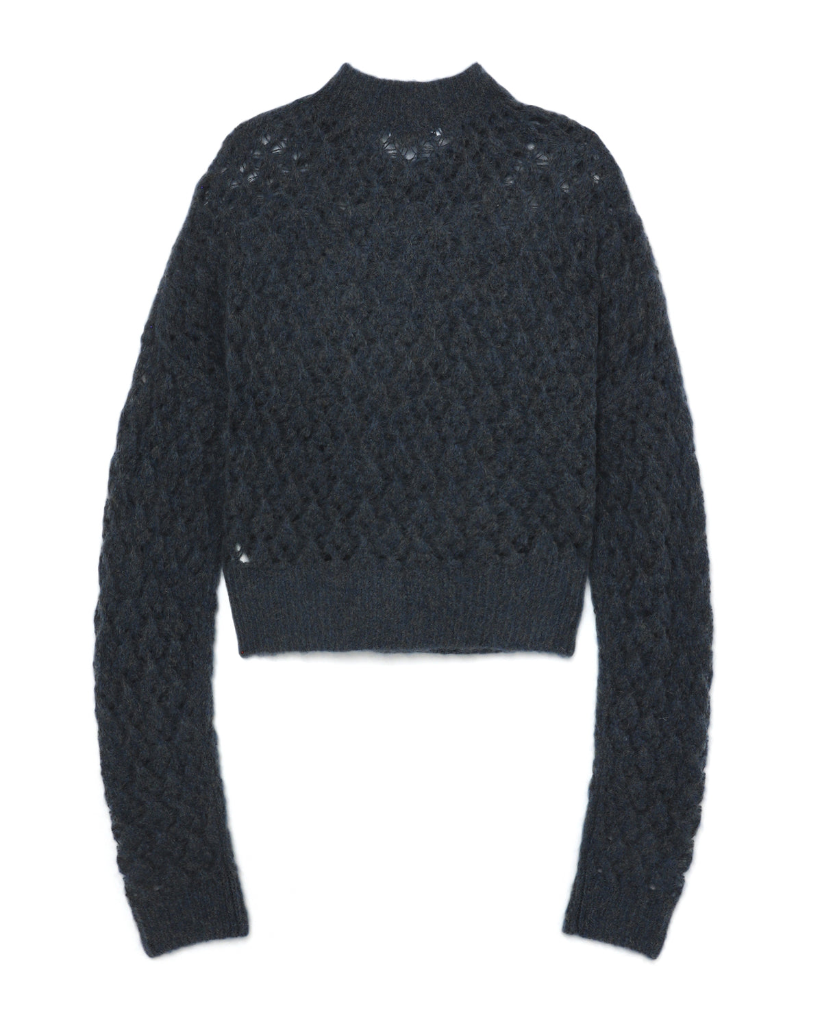 Mohair leather bow knit sweater