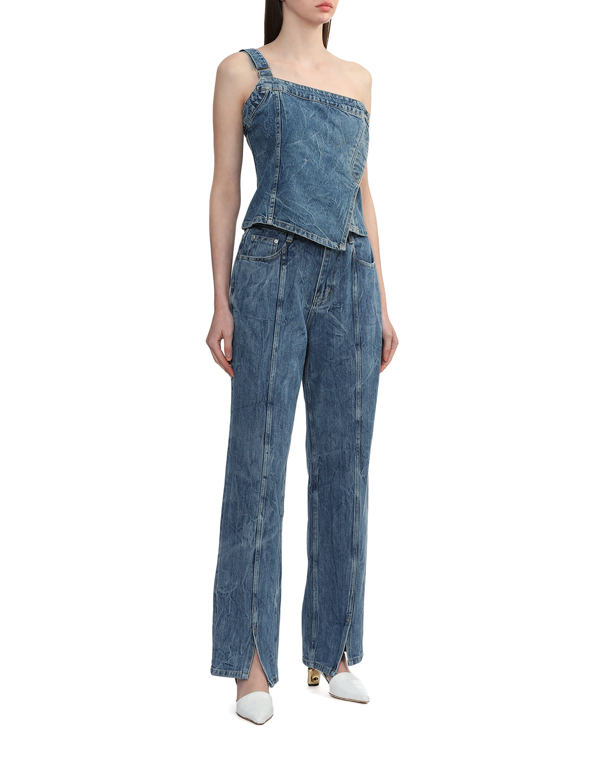 Crinkled jeans