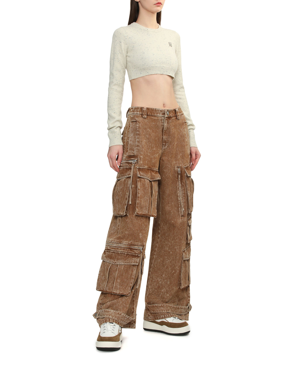 Logo cropped knit jumper