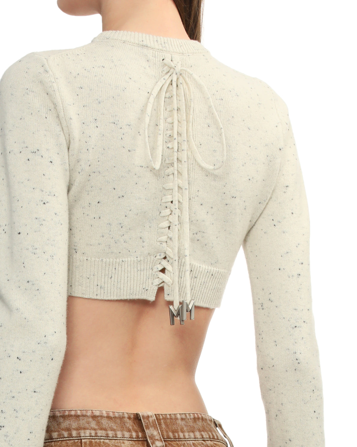 Logo cropped knit jumper
