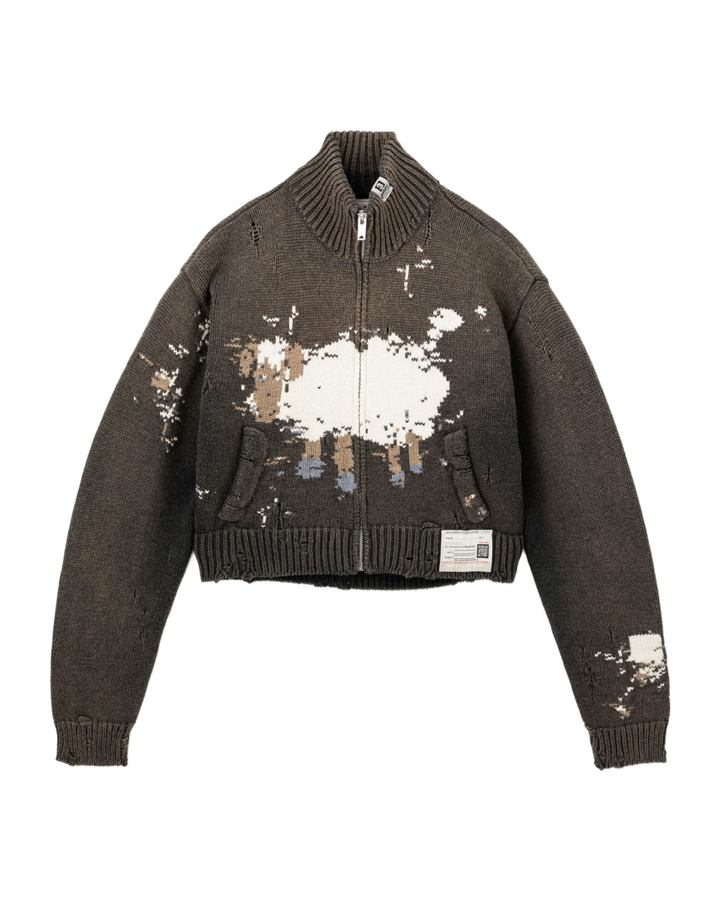Animal graphic zip cardigan