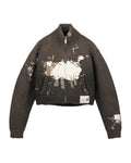 Animal graphic zip cardigan