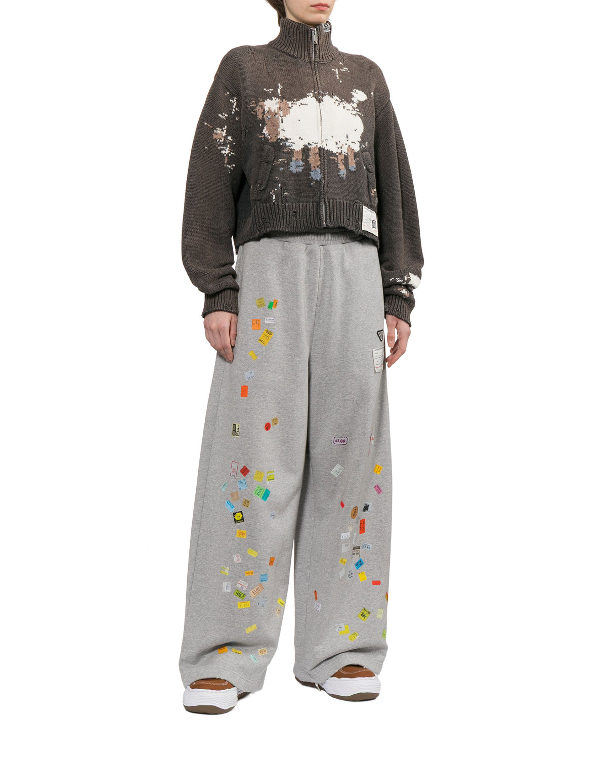 Animal graphic zip cardigan