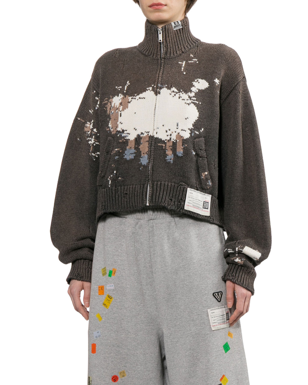 Animal graphic zip cardigan