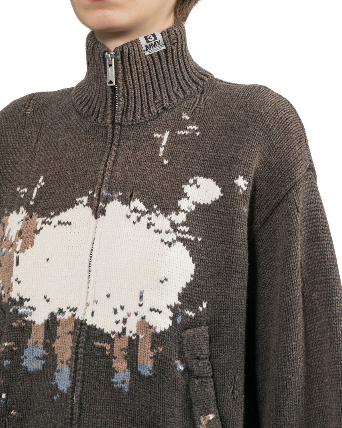 Animal graphic zip cardigan