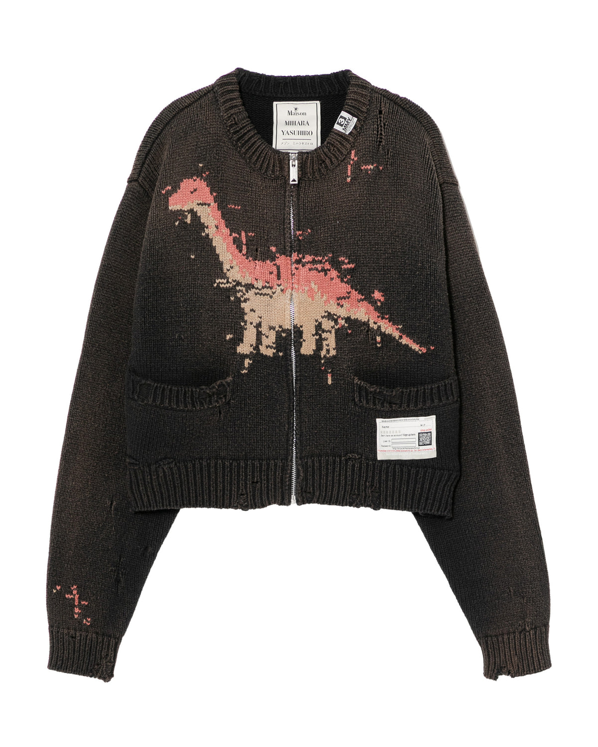 Dinosaur jacquard knit cardigan