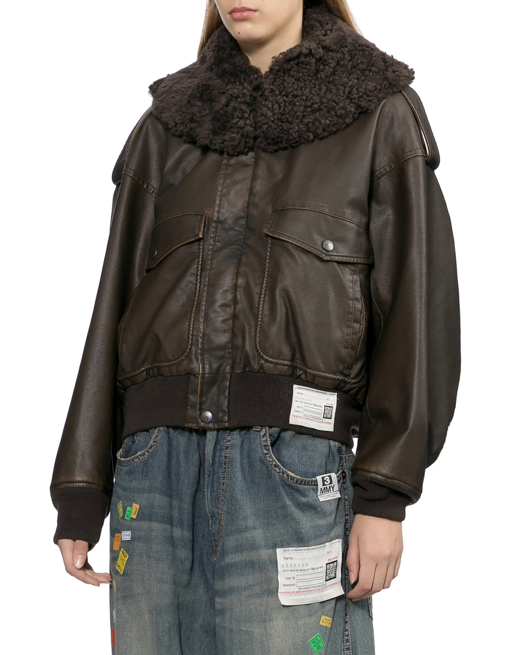 Faux shearling collar jacket