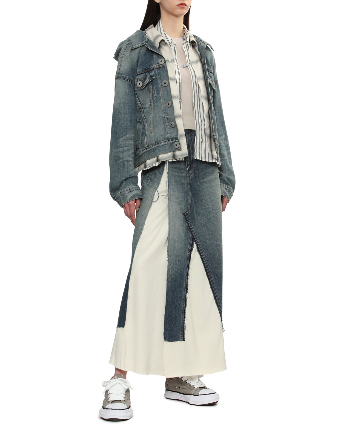 Mix layered denim jacket