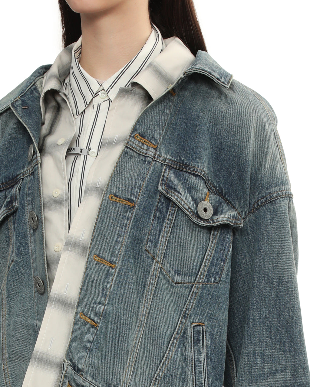 Mix layered denim jacket
