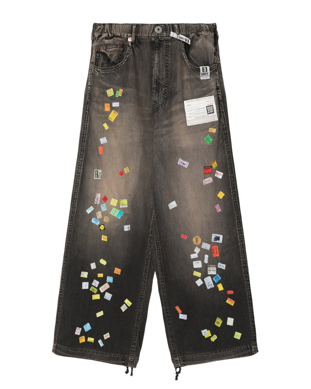Price tag sticker printed jeans