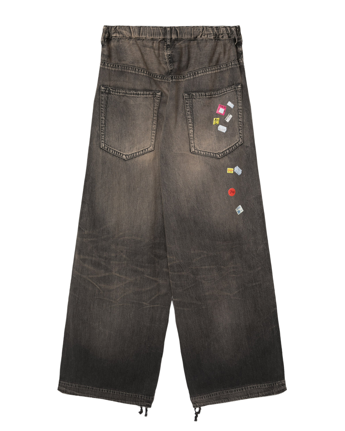 Price tag sticker printed jeans