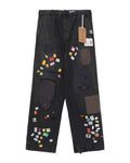 Price tag sticker distressed jeans