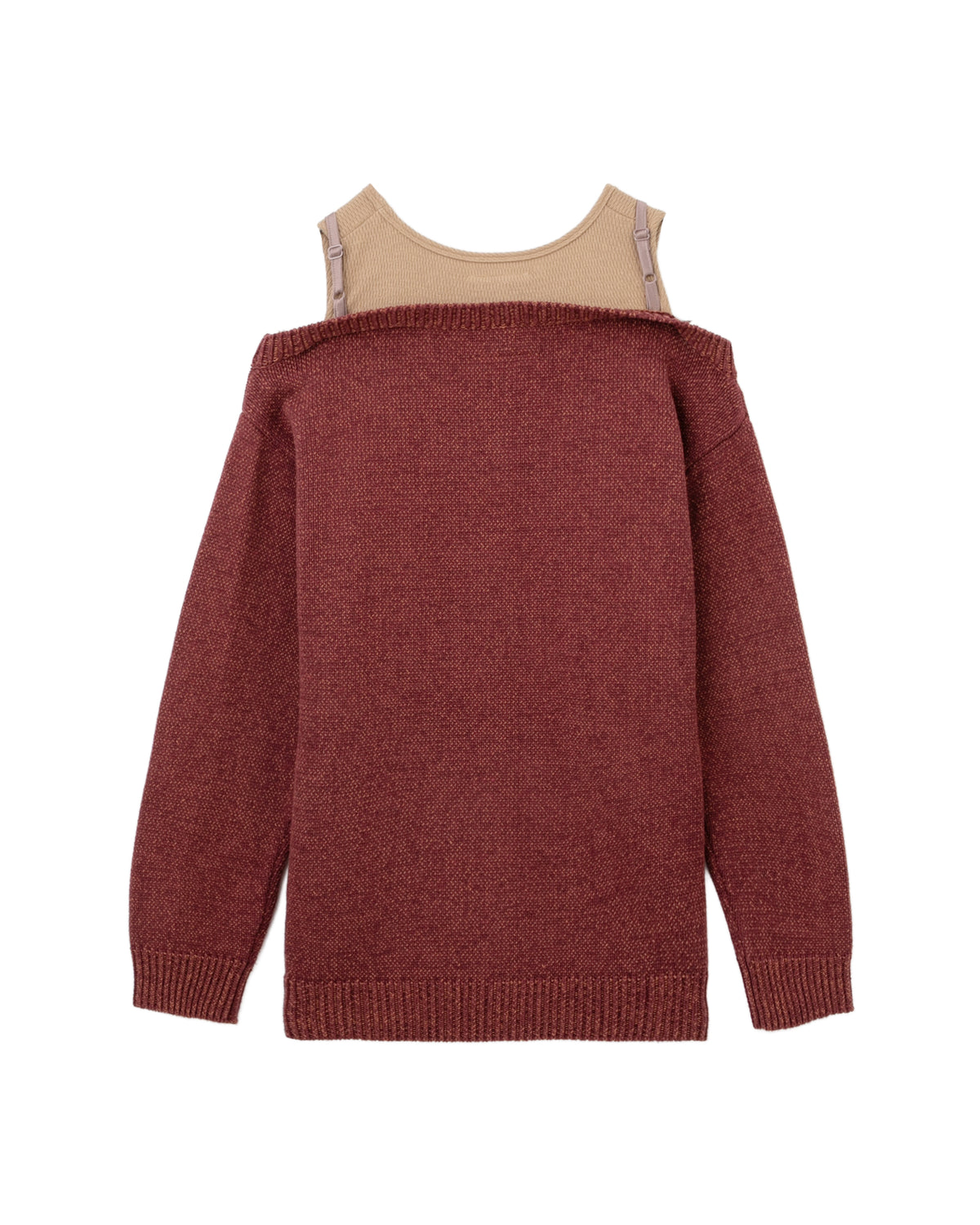 Shifted layer knit sweater