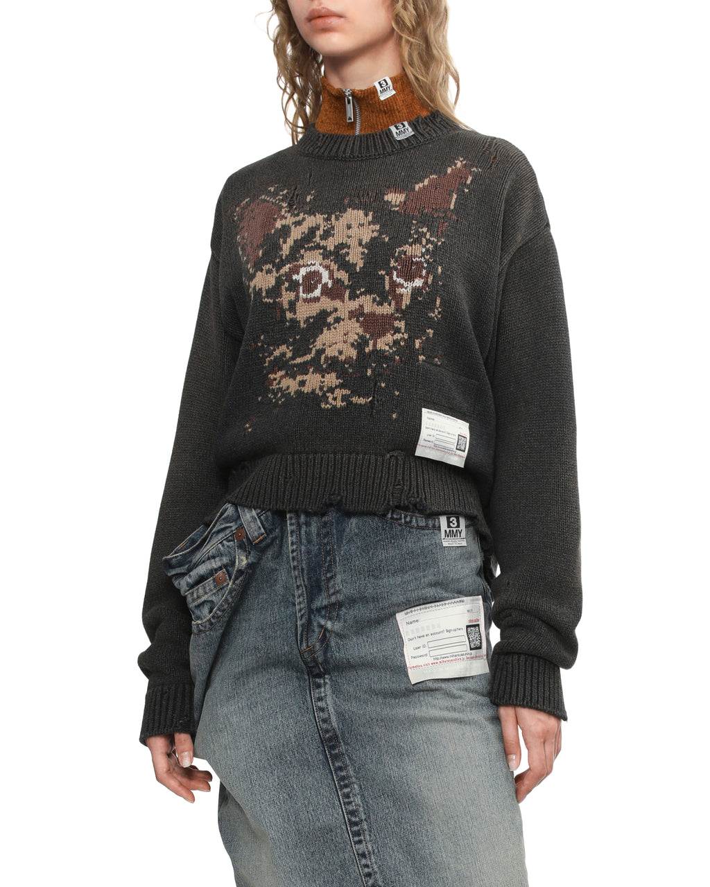 Cropped graphic sweater