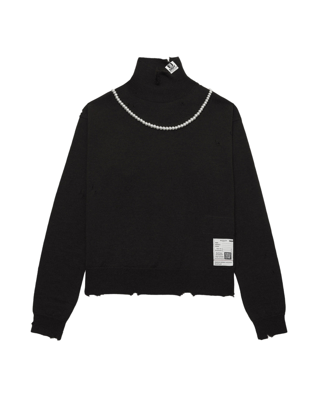 Pearl distressed knit sweater