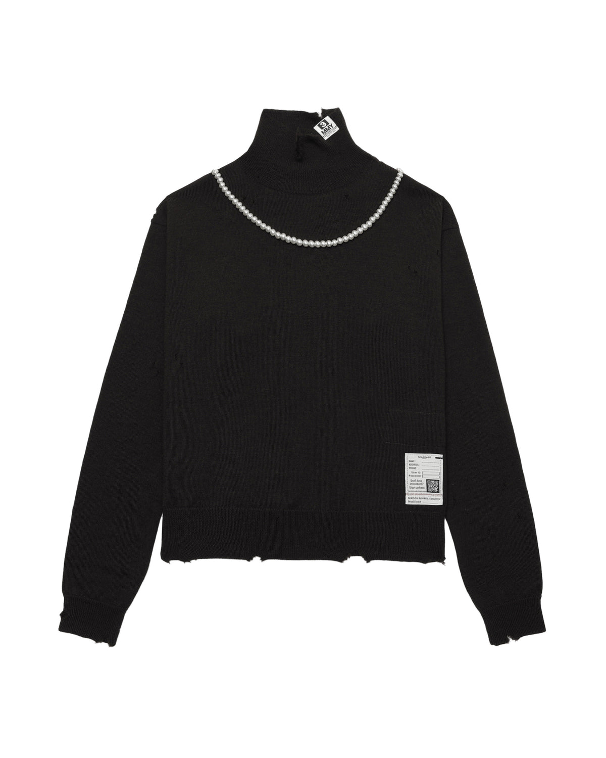Pearl distressed knit sweater