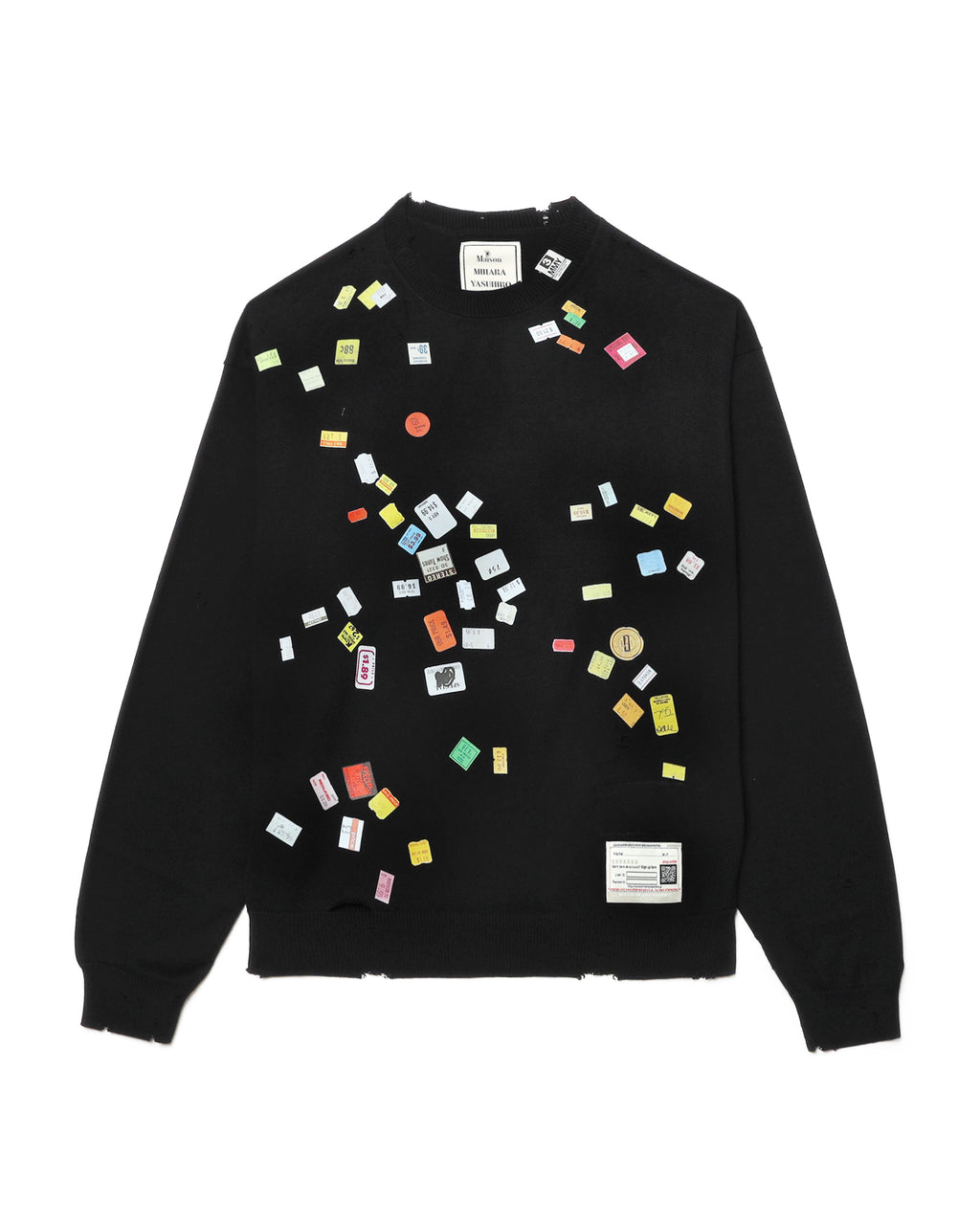 Price tag sticker printed sweater