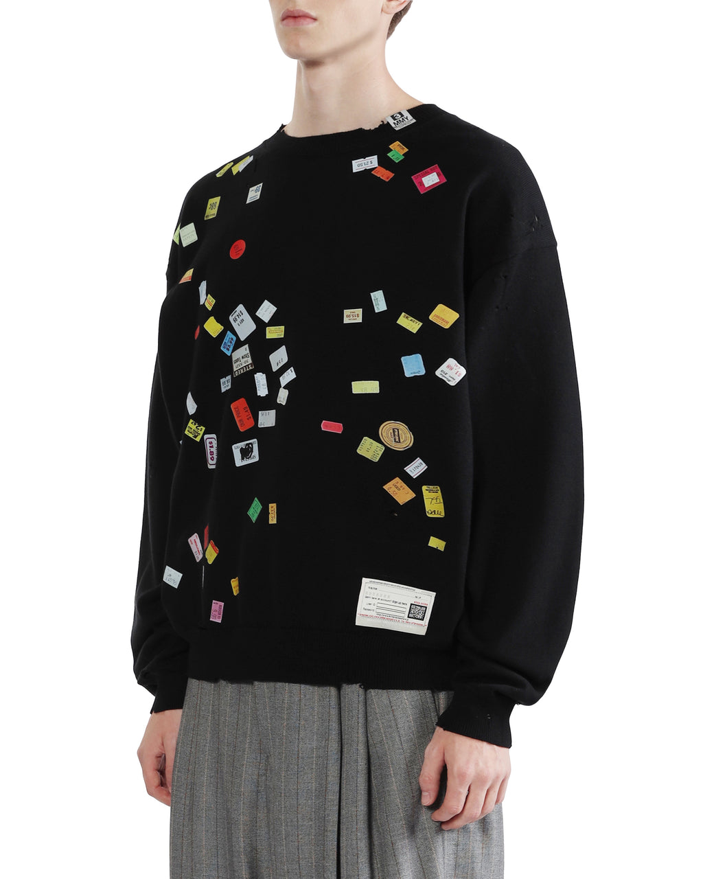 Price tag sticker printed sweater