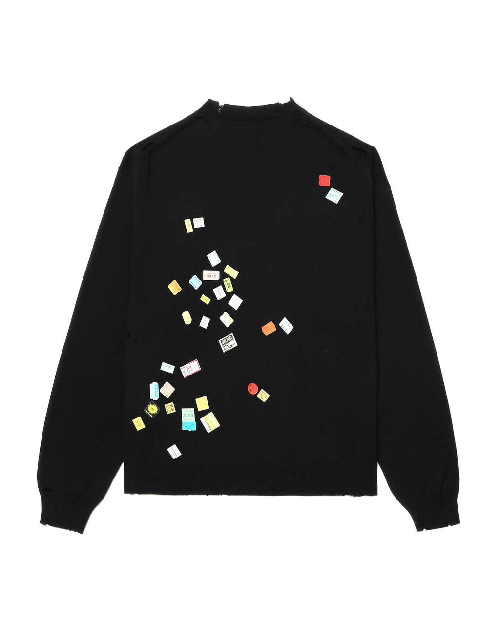 Price tag sticker printed sweater