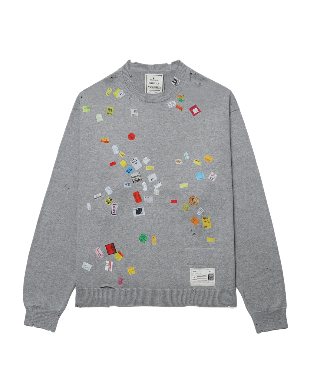Price tag sticker printed sweater
