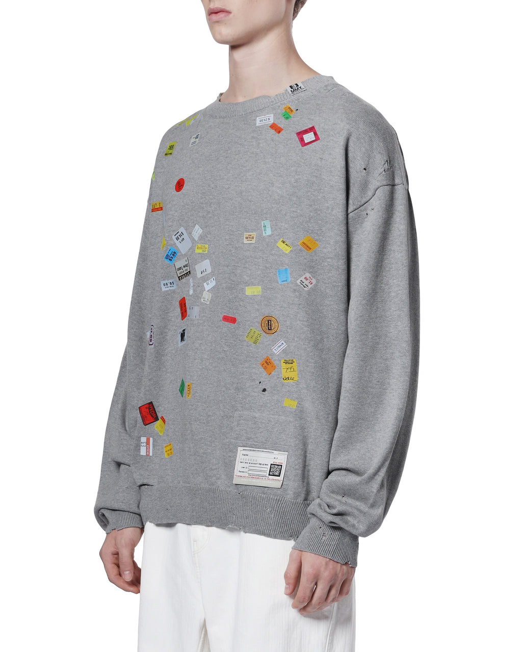 Price tag sticker printed sweater