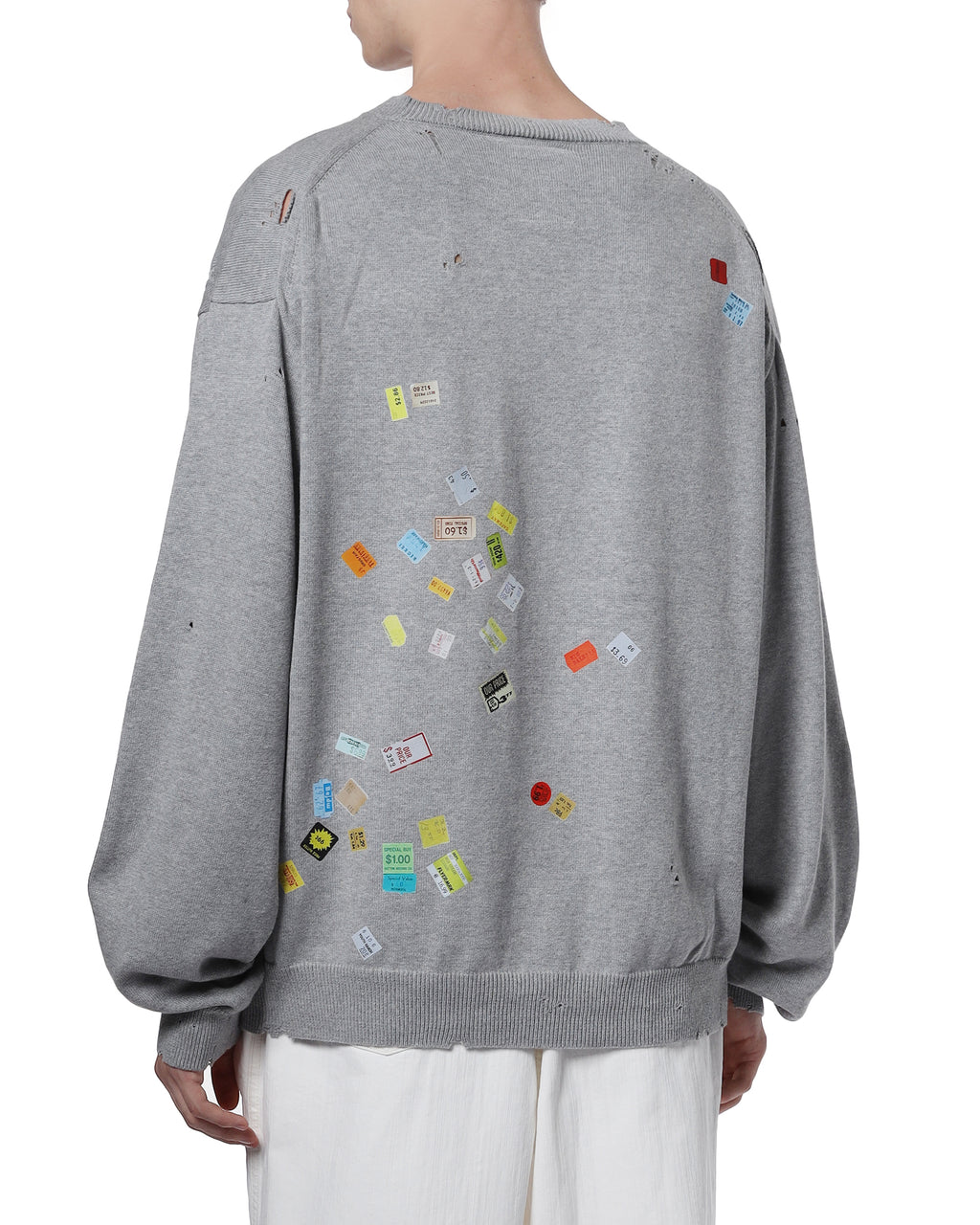 Price tag sticker printed sweater