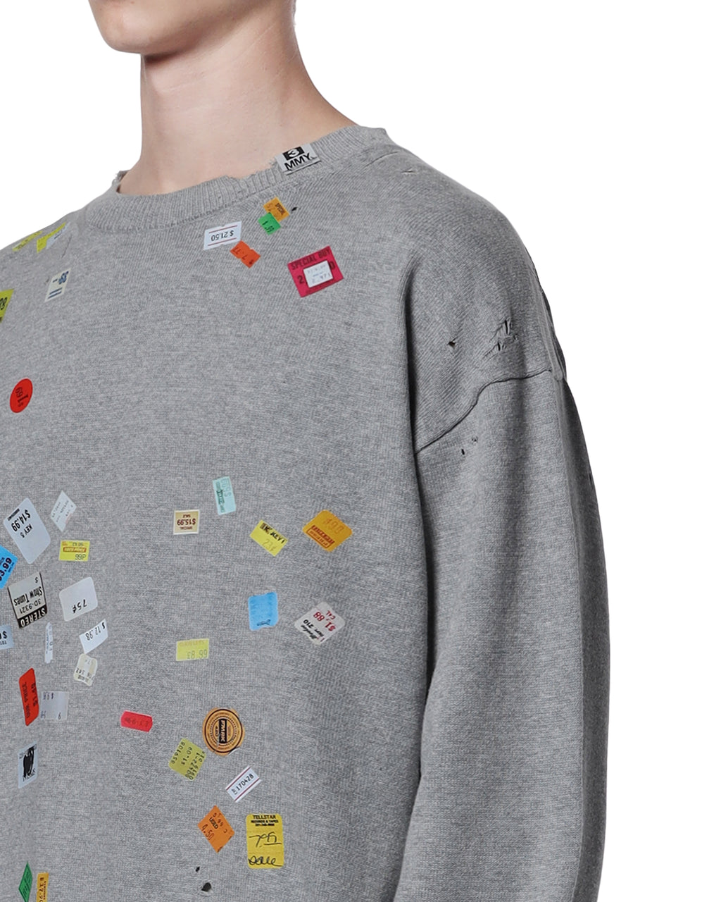 Price tag sticker printed sweater