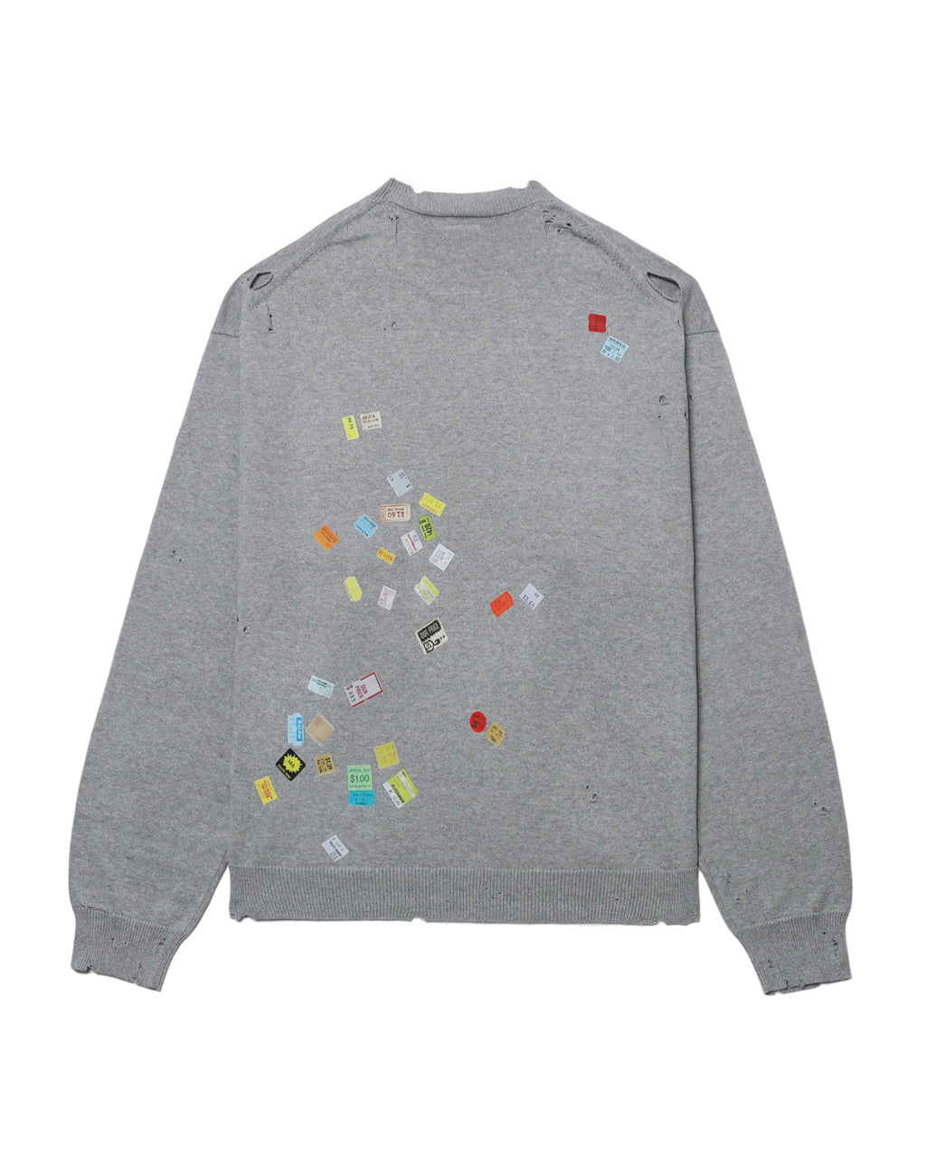 Price tag sticker printed sweater