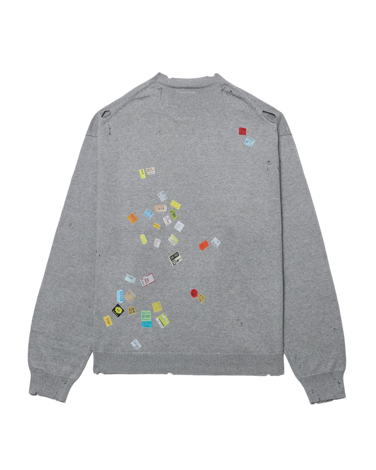 Price tag sticker printed sweater