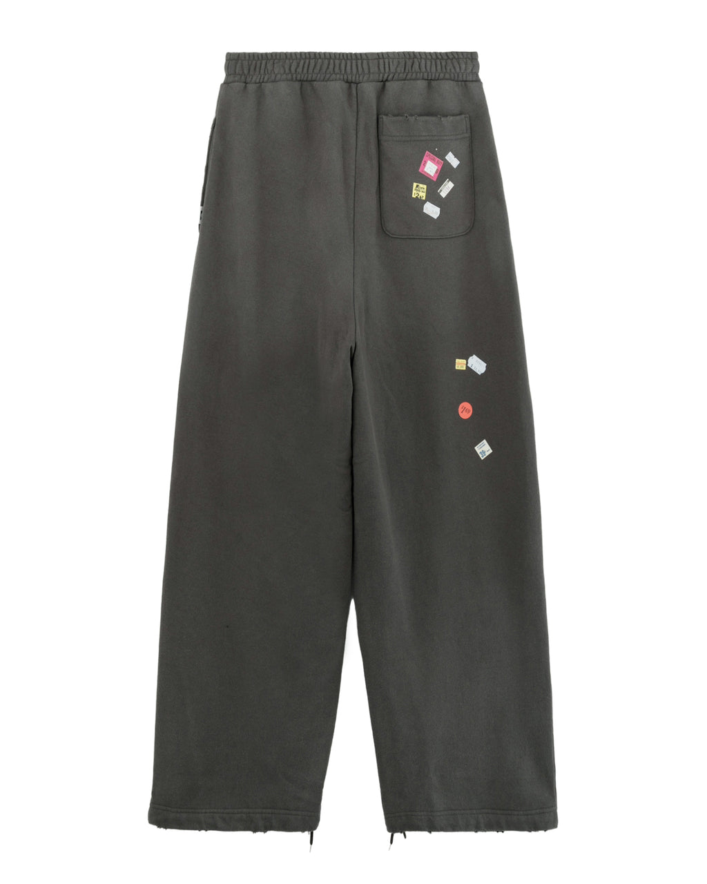 Price tag sticker printed pants