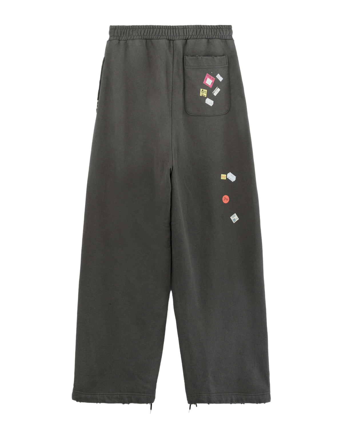 Price tag sticker printed pants