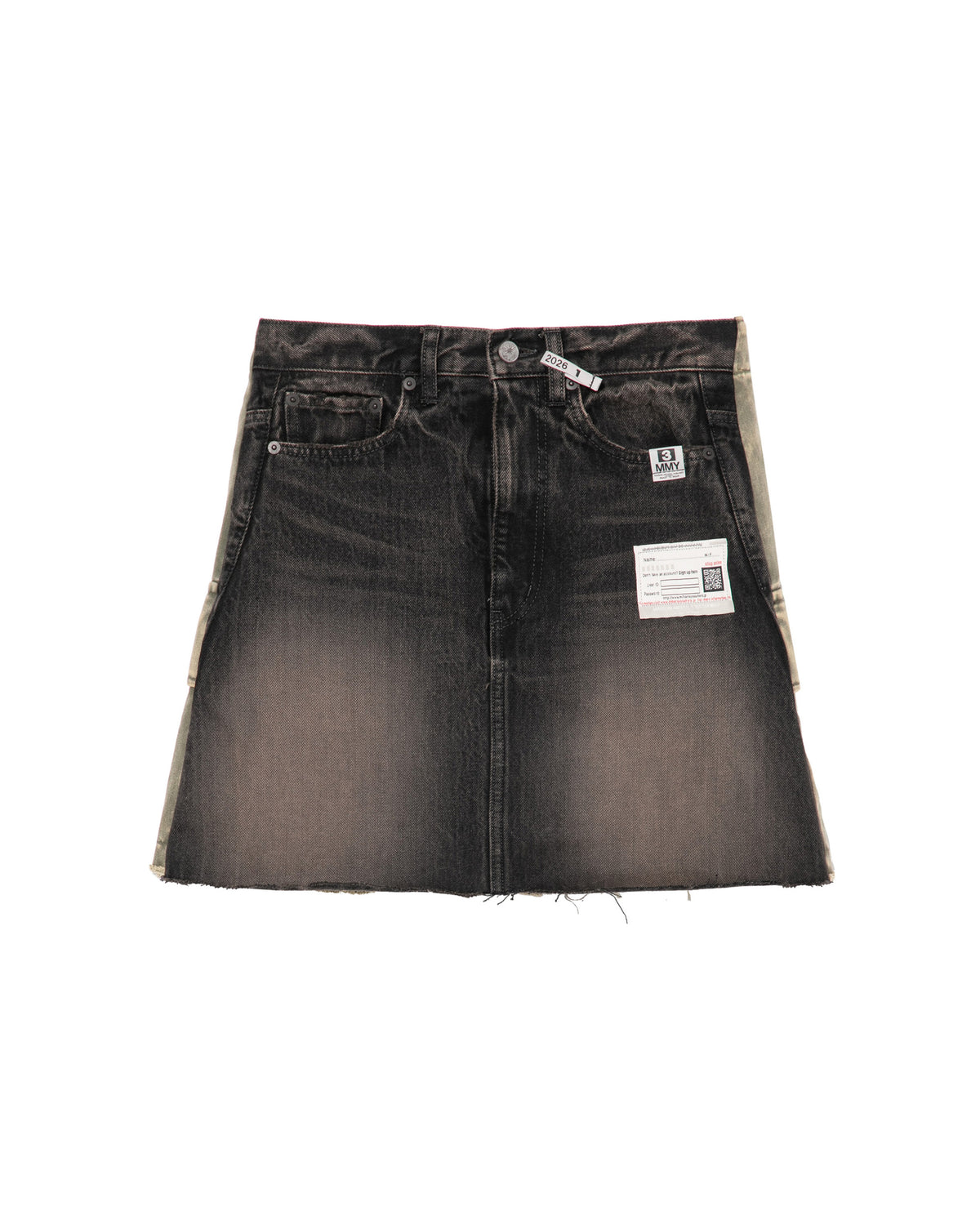Front back combined denim skirt
