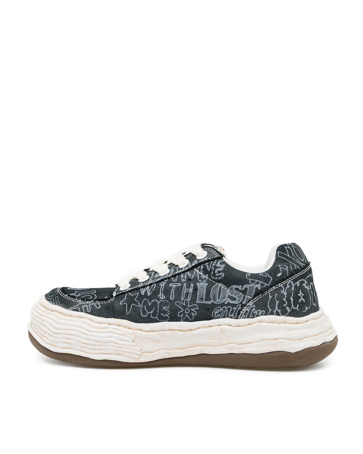 Oliver og sole graffiti printed canvas low-top sneakers
