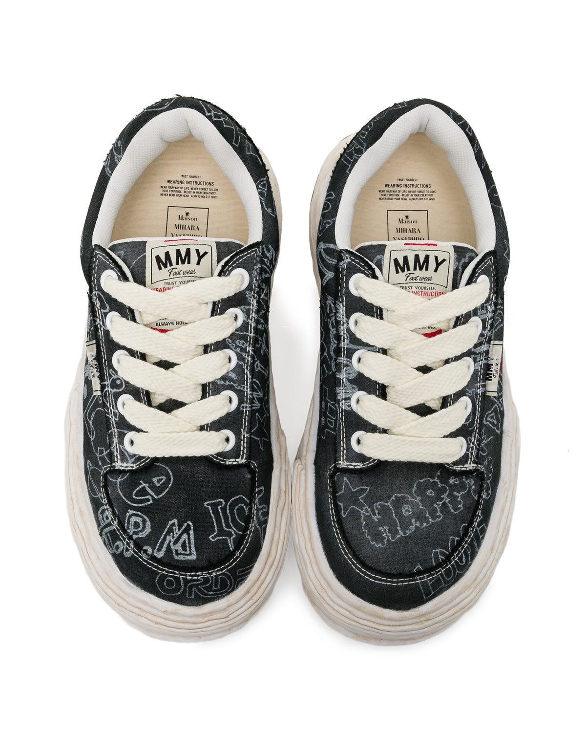 Oliver og sole graffiti printed canvas low-top sneakers