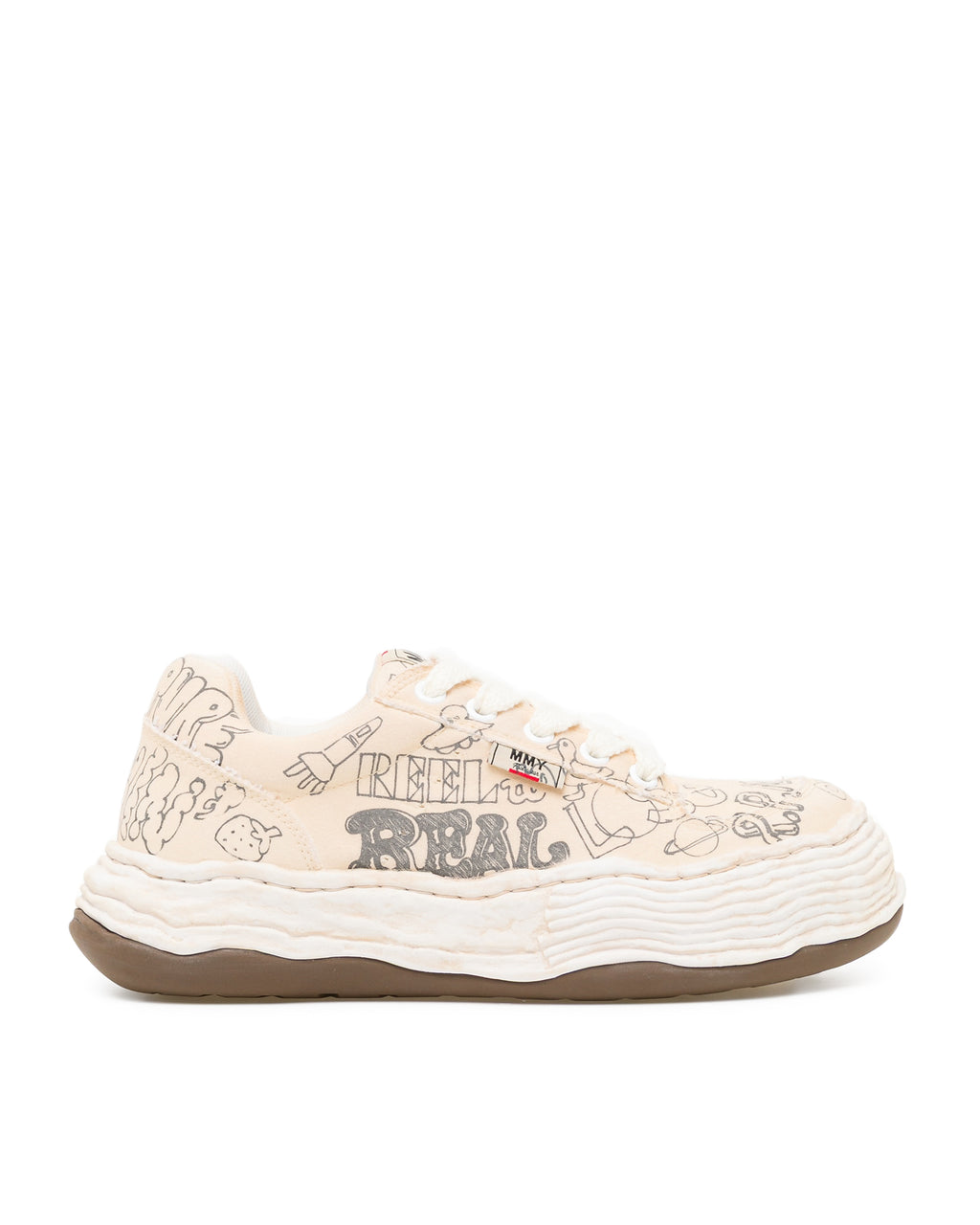 Oliver og sole graffiti printed canvas low-top sneakers