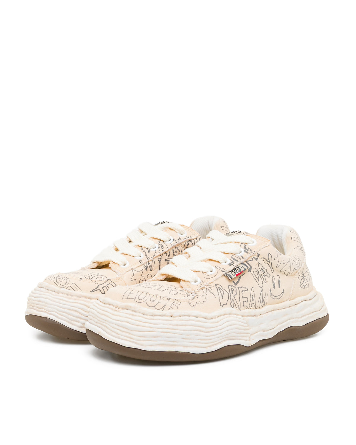 Oliver og sole graffiti printed canvas low-top sneakers