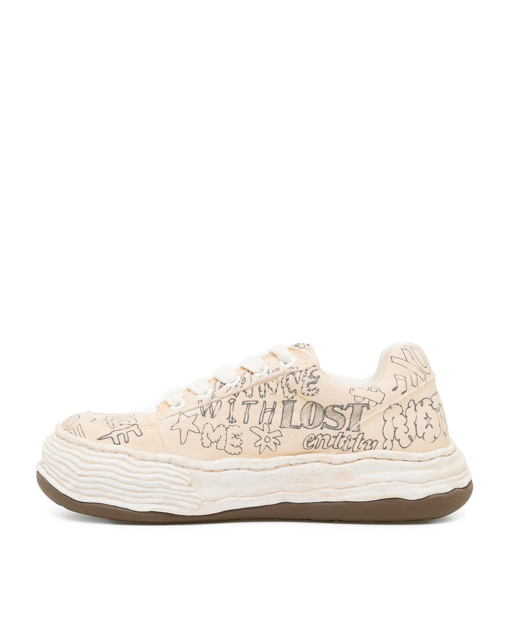 Oliver og sole graffiti printed canvas low-top sneakers