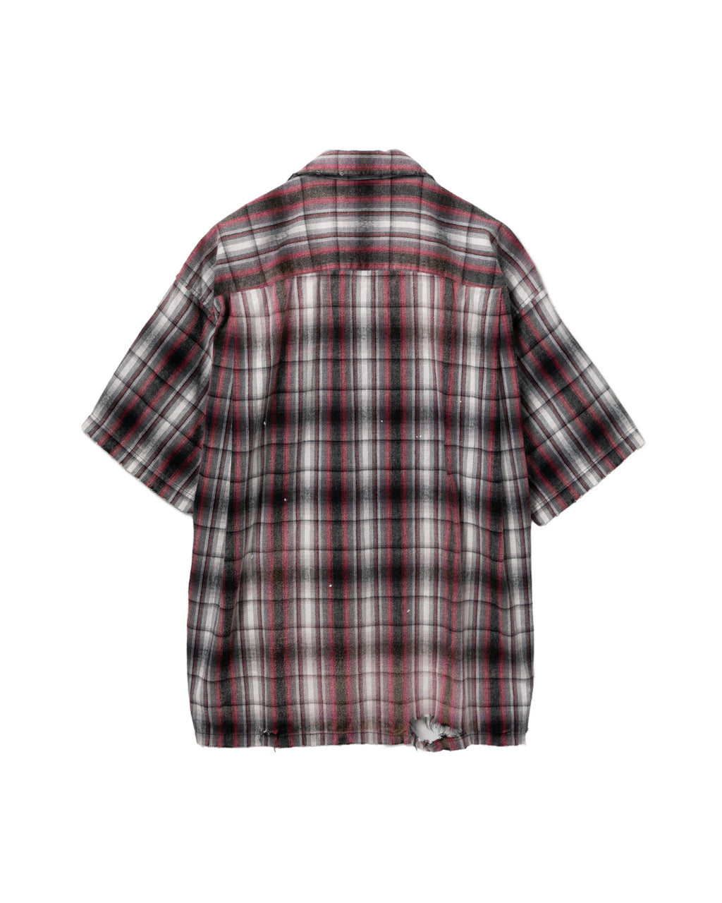 Embellished sticker short sleeve check shirt