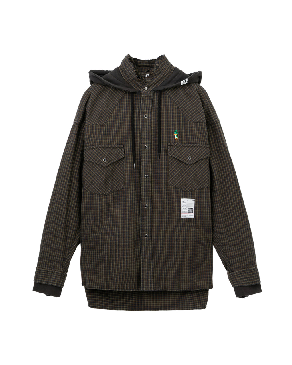 Hoodie combine checkered shirt