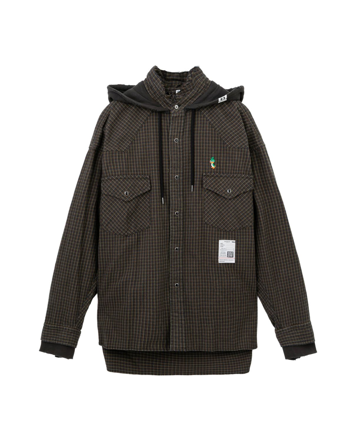 Hoodie combine checkered shirt