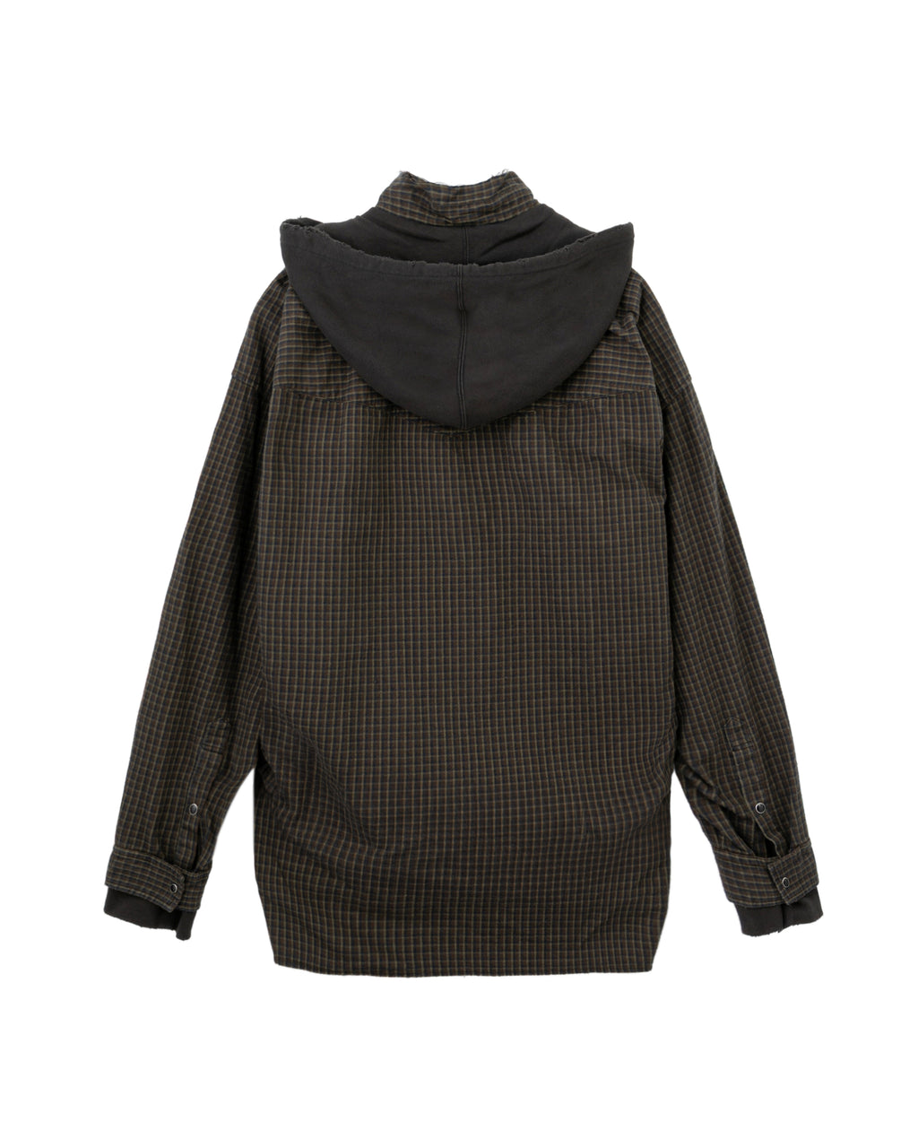 Hoodie combine checkered shirt