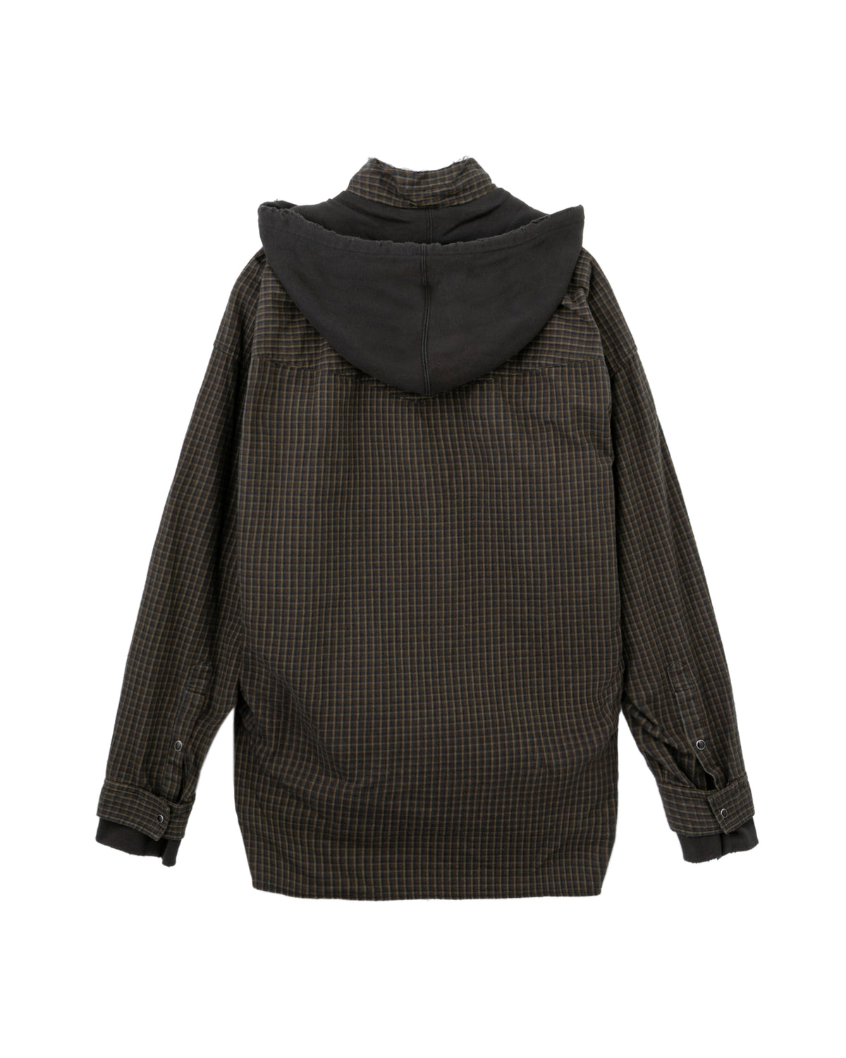 Hoodie combine checkered shirt