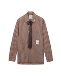 Attached tie long sleeve shirt