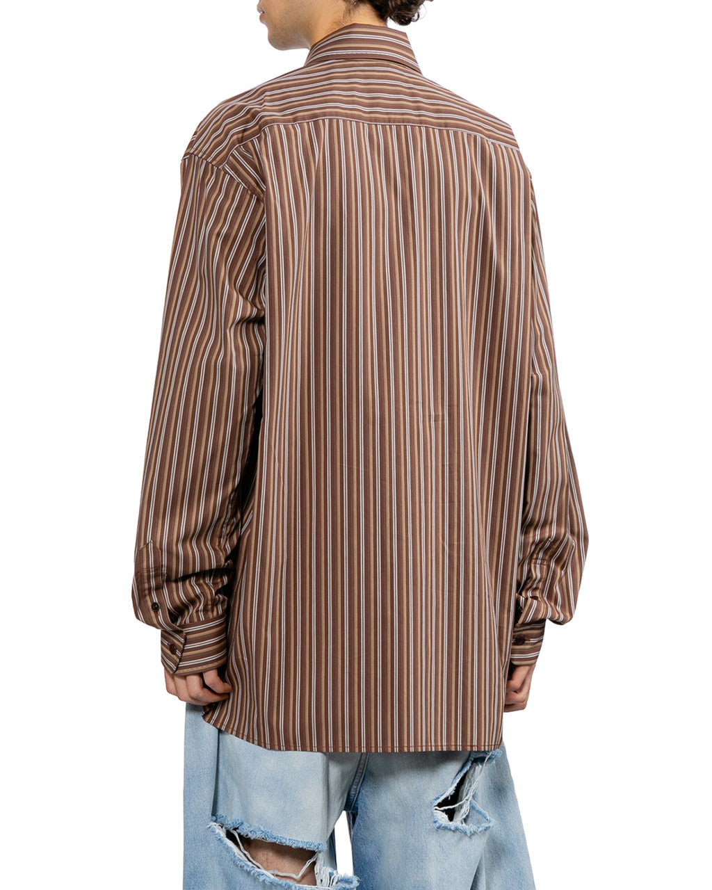 Attached tie long sleeve shirt