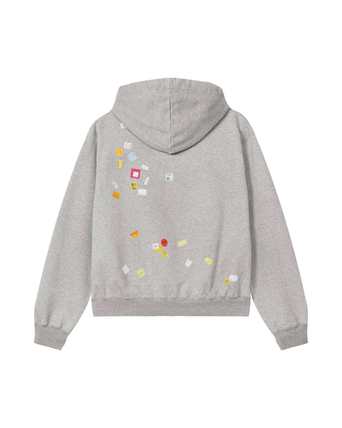 Price tag sticker printed hoodie