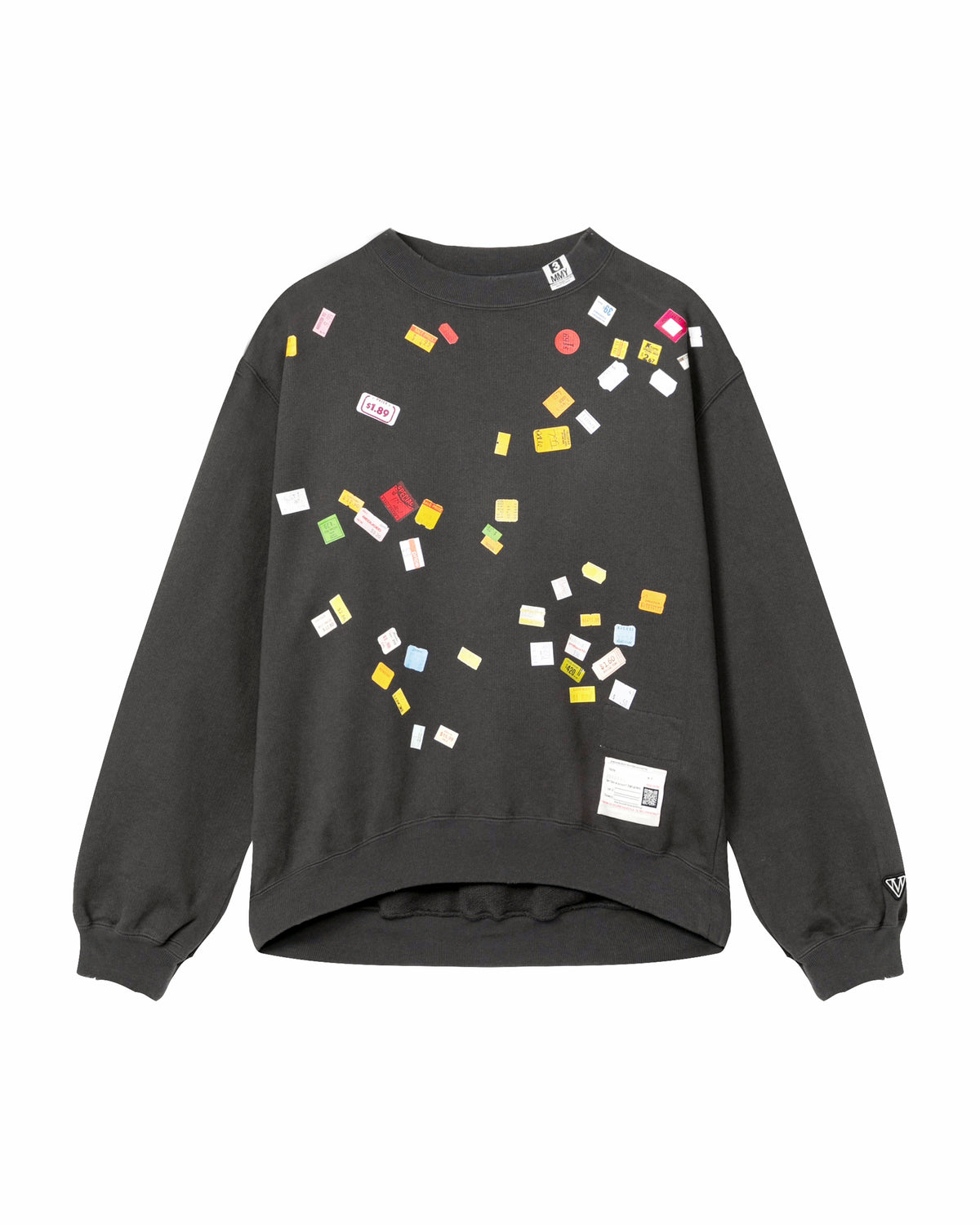 Price tag sticker printed sweatshirt