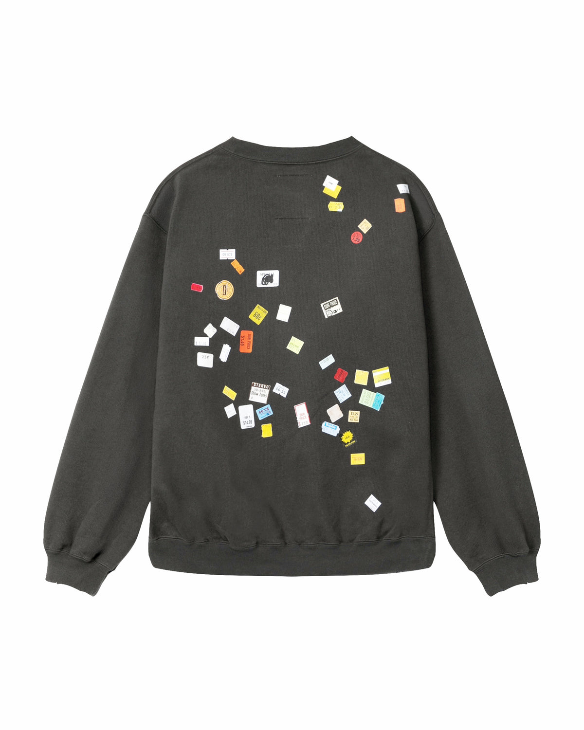 Price tag sticker printed sweatshirt