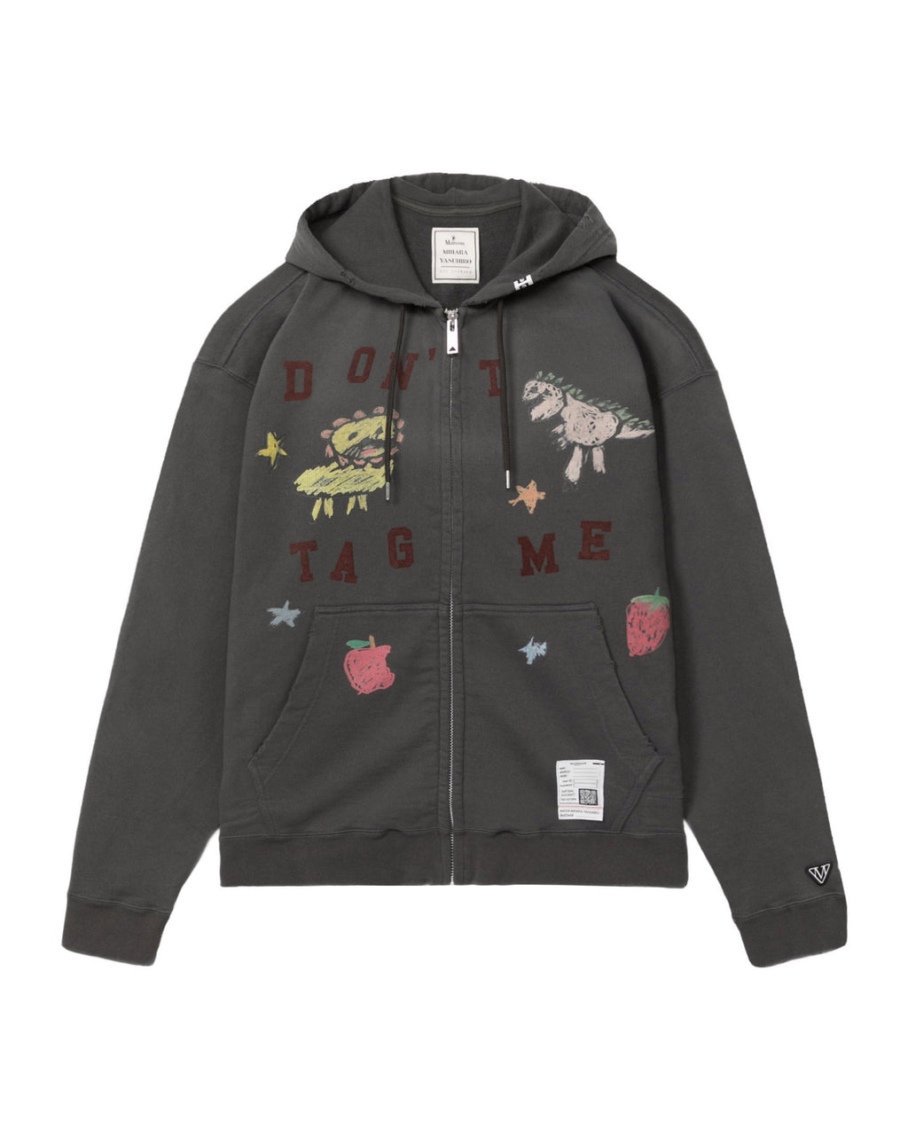 Graphic zip through hoodie