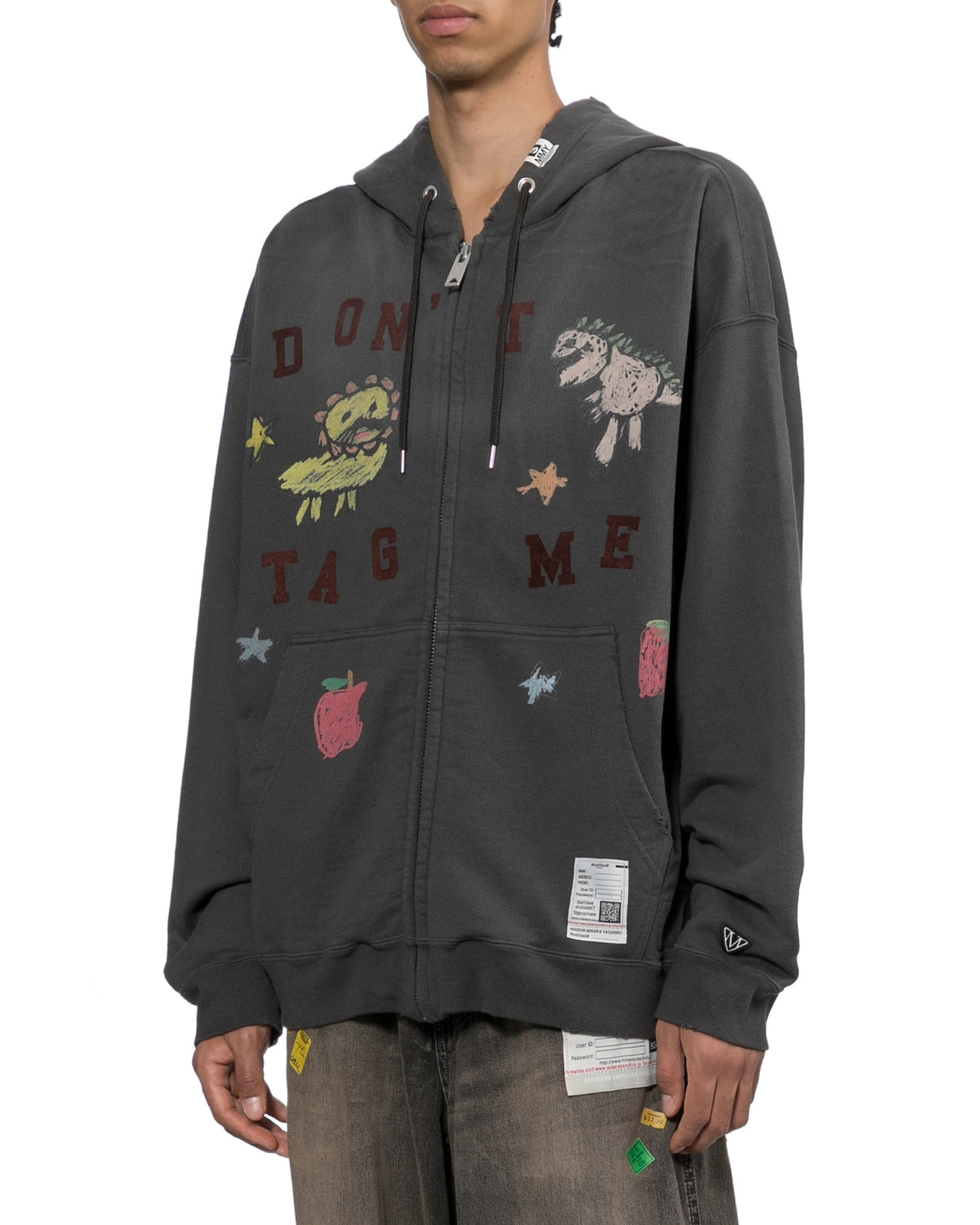 Graphic zip through hoodie