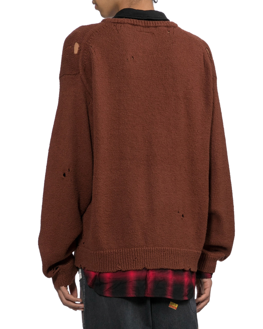 Triple layered collared knit sweater
